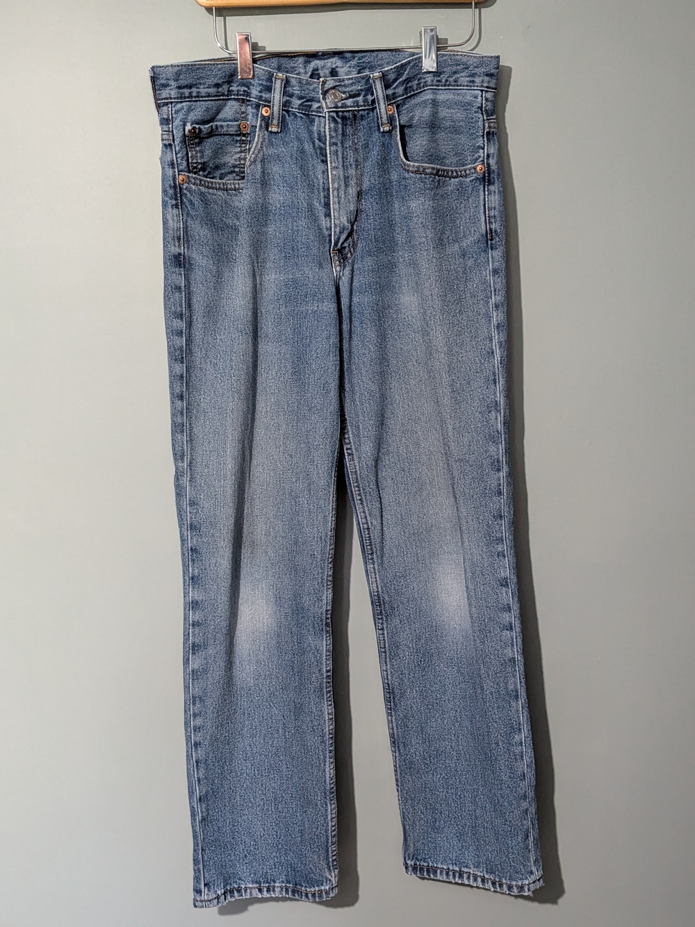 Levi's 516 Men's Classic Slim Straight Light Blue Wash Denim Jeans 90s Grunge